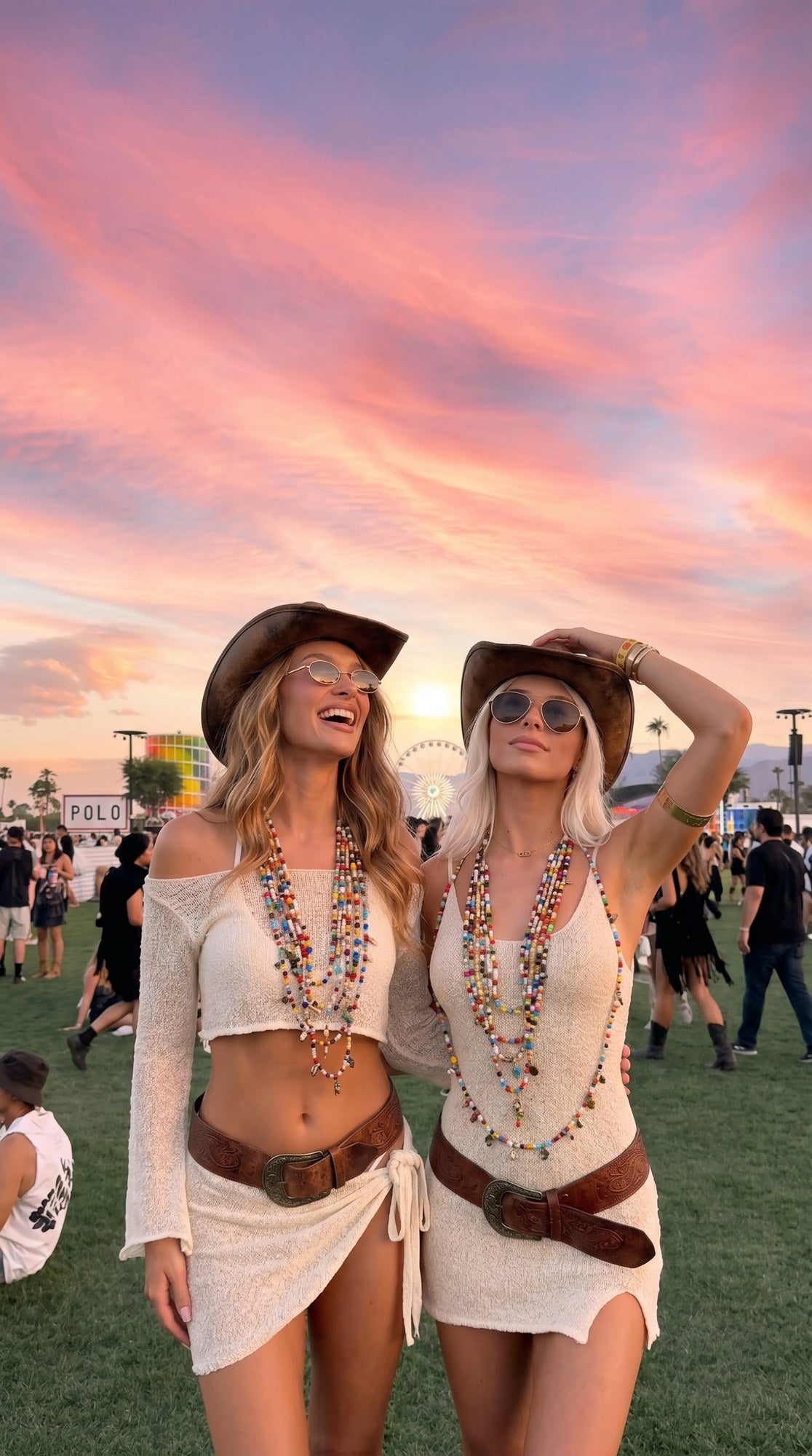 Lily Mini dress at a sunset festival