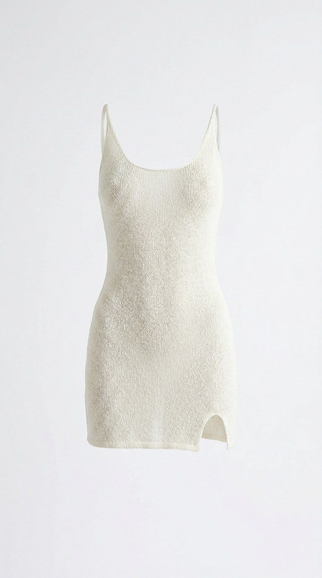 Lily Mini dress, front view on a soft grey background